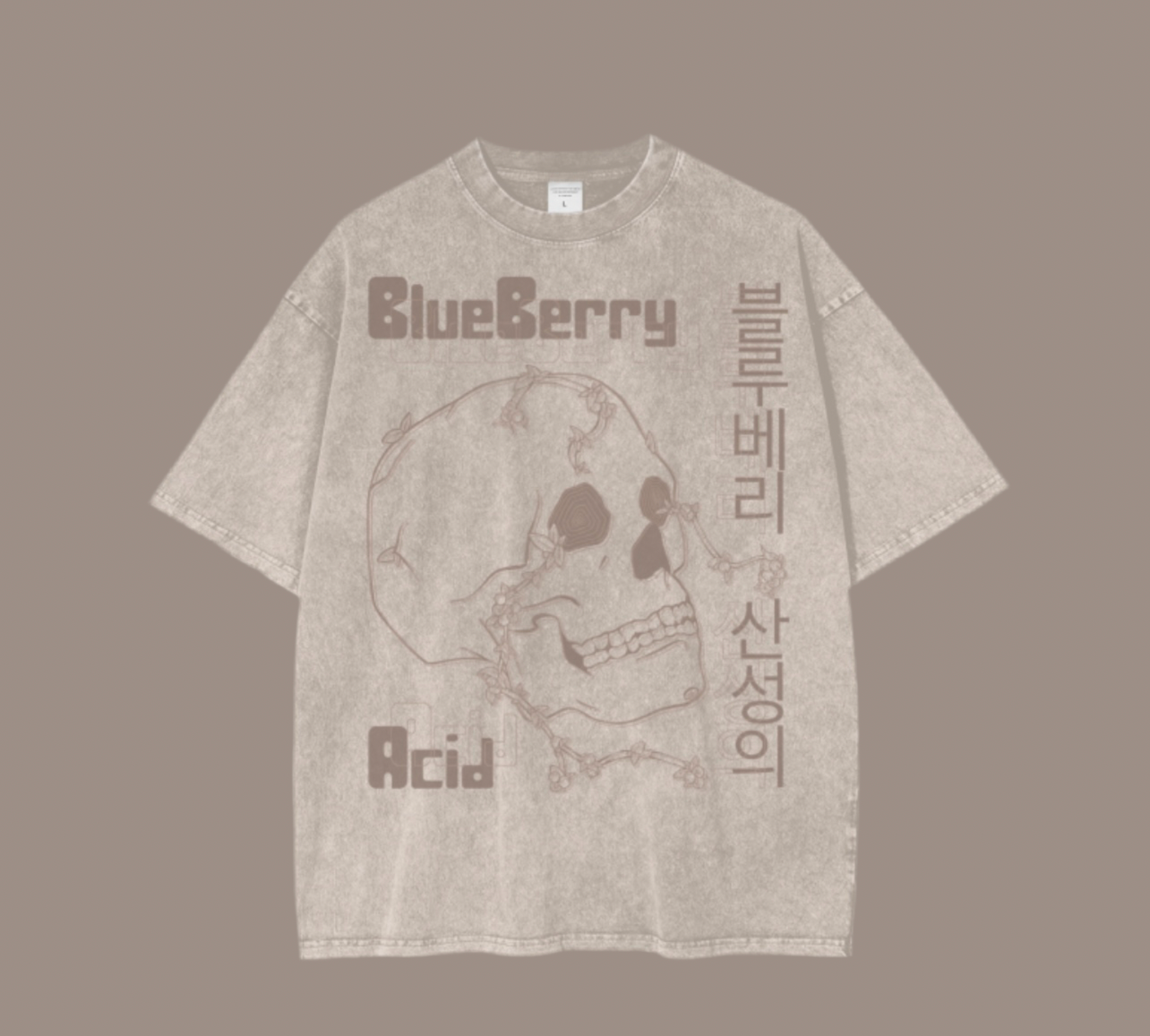 BlueBerry Acid Oversize Snow Washed Tee