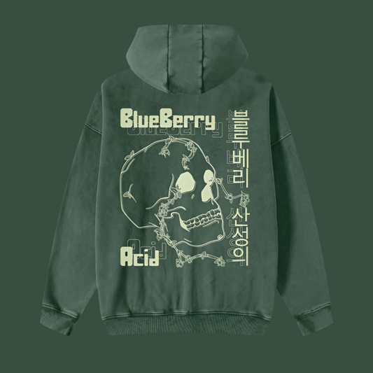 BlueBerry Acid Snow Washed Zip Up Jacket